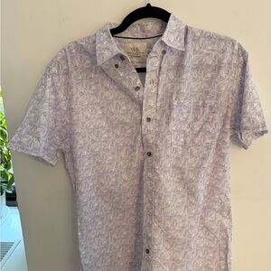 WRK Men's Lavender Patterned Casual Shirt